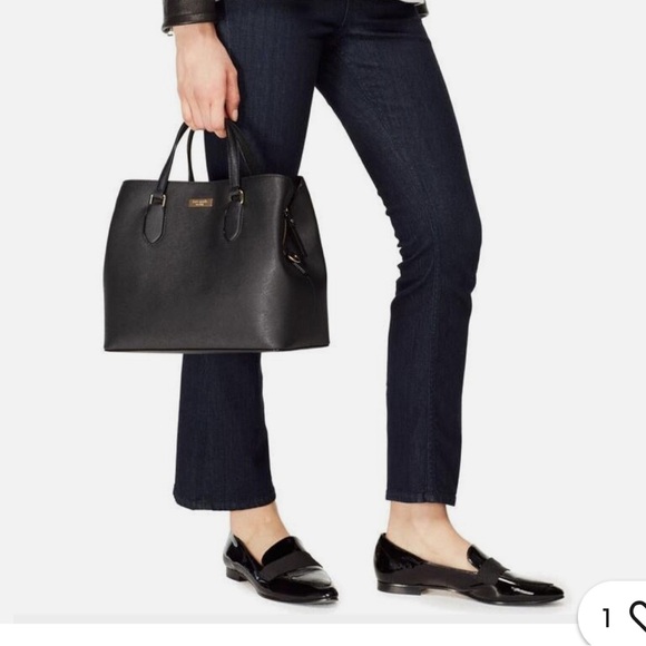 KATE SPADE Black Laurel Way Evangelie Satchel Crossbody Bag - Picture 4 of 9